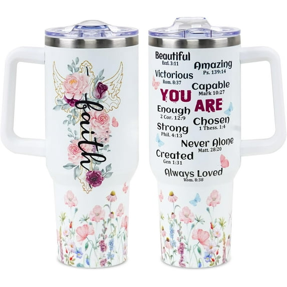 Christian Gifts For Women Faith, Christian 40 OZ Tumbler Cup - Mother''s Day, Birthday, Christmas Gifts for Women - Inspirational, Catholic, Religious Gifts For Mom, Friend, Sister, Grandma