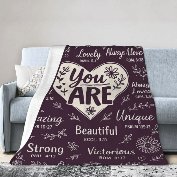 Christian Gifts For Women – Inspirational Religious Flannel Blanket for Adults – Cozy Throw for Sofa Bed or Office Use for All Seasons 50x40
