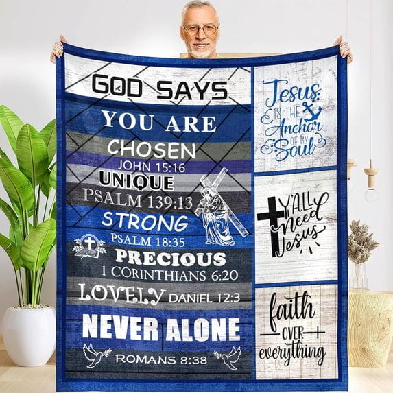 Christian Gifts Inspirational Blanket with Bible Verse Prayers Spiritual Religious Gift for Women Mom Wife on Birthday Valentines Mothers Day (Sunflower-Yellow, 40"x50")
