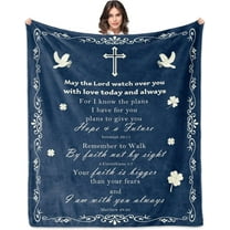 Christian Gifts: Inspirational Spiritual Scriptures, Catholic Bible Verse Blessed Blanket Prayer Praying Faith Men Woman Birthday Gifts