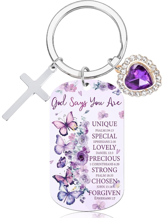 Christian Gifts Keychain for Women, Inspirational Bible Verse Religious Faith Gift for Sister Mum Friend