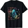 thumbnail image 1 of Christian Gifts Lion Men Women Religious Verse Sayings Him T-Shirt Black X-Large, 1 of 4