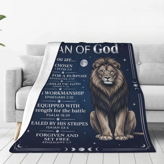 Christian Gifts for Men, Christian Blanket, Catholic Gifts, Religious Gifts for Men, Man of God Gift, Baptism Gift, Bible Inspirational Spiritual Gifts for Son Dad Husband 50x40