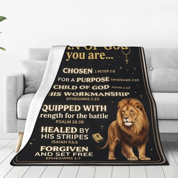 Christian Gifts for Men, Christian Blanket, Catholic Gifts, Religious Gifts for Men, Man of God Gift, Baptism Gift, Bible Inspirational Spiritual Gifts for Son Dad Husband 50x40