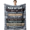 thumbnail image 1 of Christian Gifts for Men, Christian Gift Blanket 60"x50", Religious Gifts for Men, Bible Gifts, Catholic Gifts, Spiritual Inspirational Baptism Gifts, Encouragement Birthday Gift for Men of God, 1 of 5