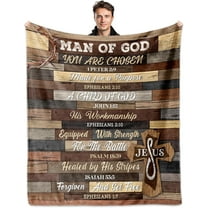 Christian Gifts for Men Dad, Christian Throw Blanket 60"x50", Spiritual Gifts for Men, Religious Gift for Mens, Christians Gift Ideas for Mens Dad Husband Birthday Father''s Day Christmas