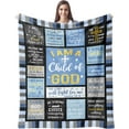 thumbnail image 1 of Christian Gifts for Men, Dad, Son, Brother, Him Blanket 60"x50" - Inspirational Religious Graduation/Birthday Gifts - Baptism Confirmation Gifts for Boys - Catholic Spiritual Gifts for Men, 1 of 5