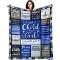 thumbnail image 1 of Christian Gifts for Men Inspirational Gifts for Men Baptism Gifts for Boys Christian Gifts for Women Faith Spiritual Gifts Catholic Gifts Religious Gifts for Women Men Christian Blanket 50"x60" Blue, 1 of 6