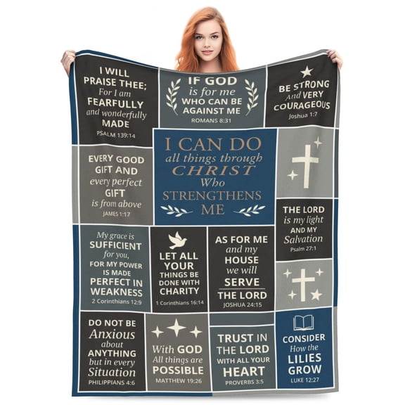 Christian Gifts for Men, Religious Gifts for Men, Baptism Gifts , Spiritual Inspirational Gifts for Man, Bible Catholic Gifts, Confirmation Gifts , Christian Blanket 50x40