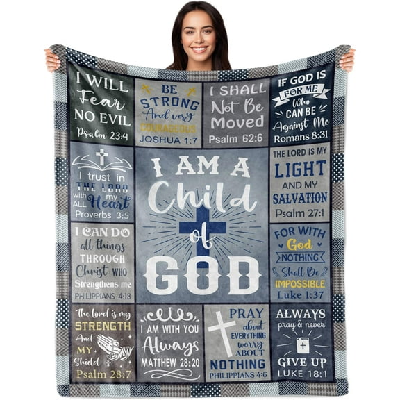 Christian Gifts for Men, Religious Gifts for Men Women, Catholic Gifts, Faith Based Gifts for Christian, Best Bible Verse Gifts for Boys, Mens Christian Gifts for Christmas 60"X50" Blanket