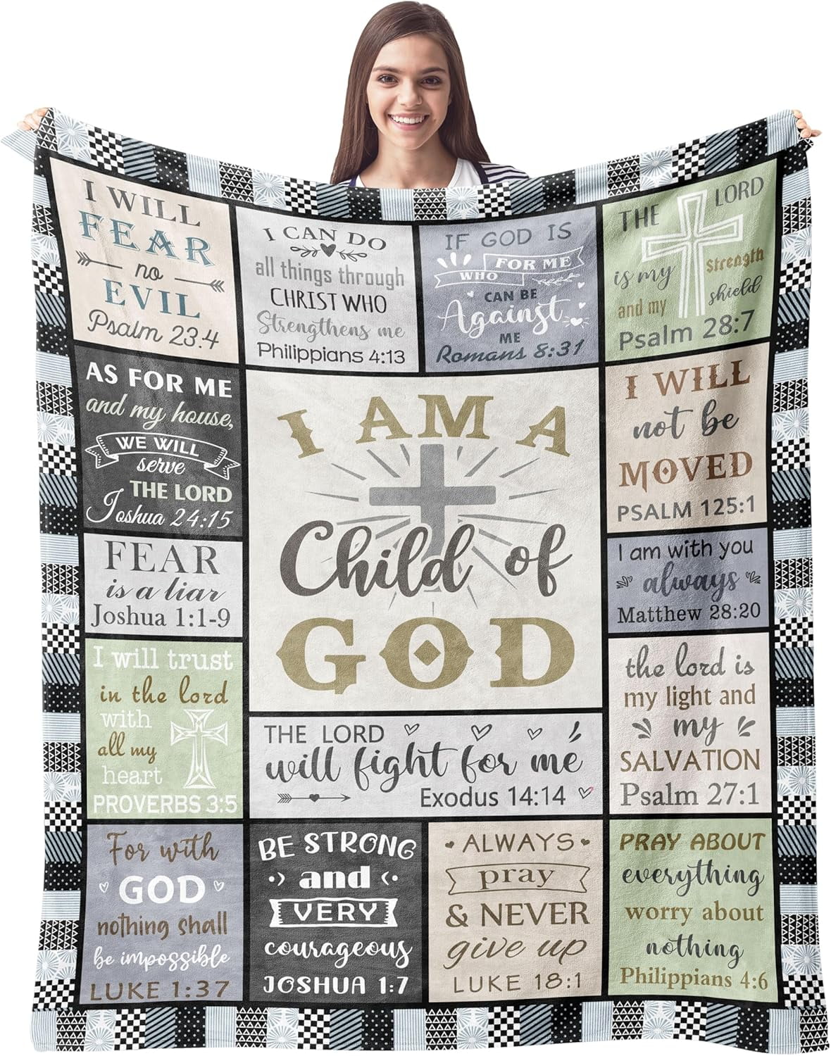 Christian Gifts for Men Women Blanket - Inspirational Religious Birthday Gifts - Baptism Confirmation Gifts for Boys Men Women - Catholic Spiritual Gifts for Men Women