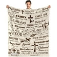 thumbnail image 1 of Christian Gifts for Men Women, Christian Blanket Fathers Day Blankets for Dad Grandpa Uncle Gifts Birthday Gifts for Women Men Religious Gifts Blanket Bible Verse Inspirational Gifts 50"x60", 1 of 5