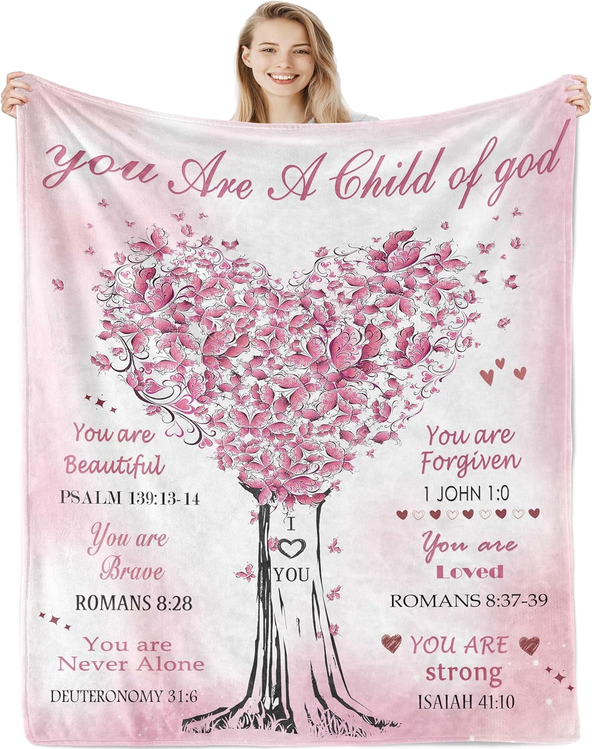 Christian Gifts for Teen Girls, Baptism Gifts for Women Blanket 60"X50", Christian Gifts for Women Faith, Catholic Gifts, Faith Based Gifts, Bible Gifts for Women on Birthday/Christmas