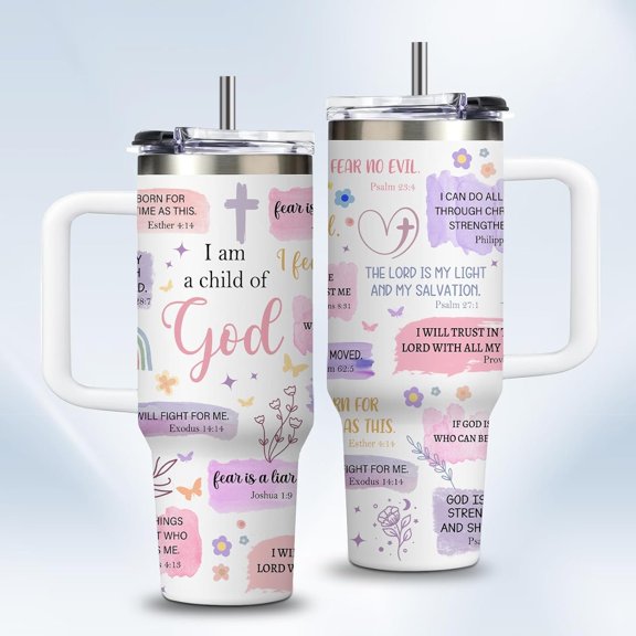 Christian Gifts for Women 30oz Tumbler - I Am a  of God Insulated Travel Mug with Handle & Straw - Birthday Christmas Gifts, Inspirational Religious Catholic Baptism Confirmation  for Her