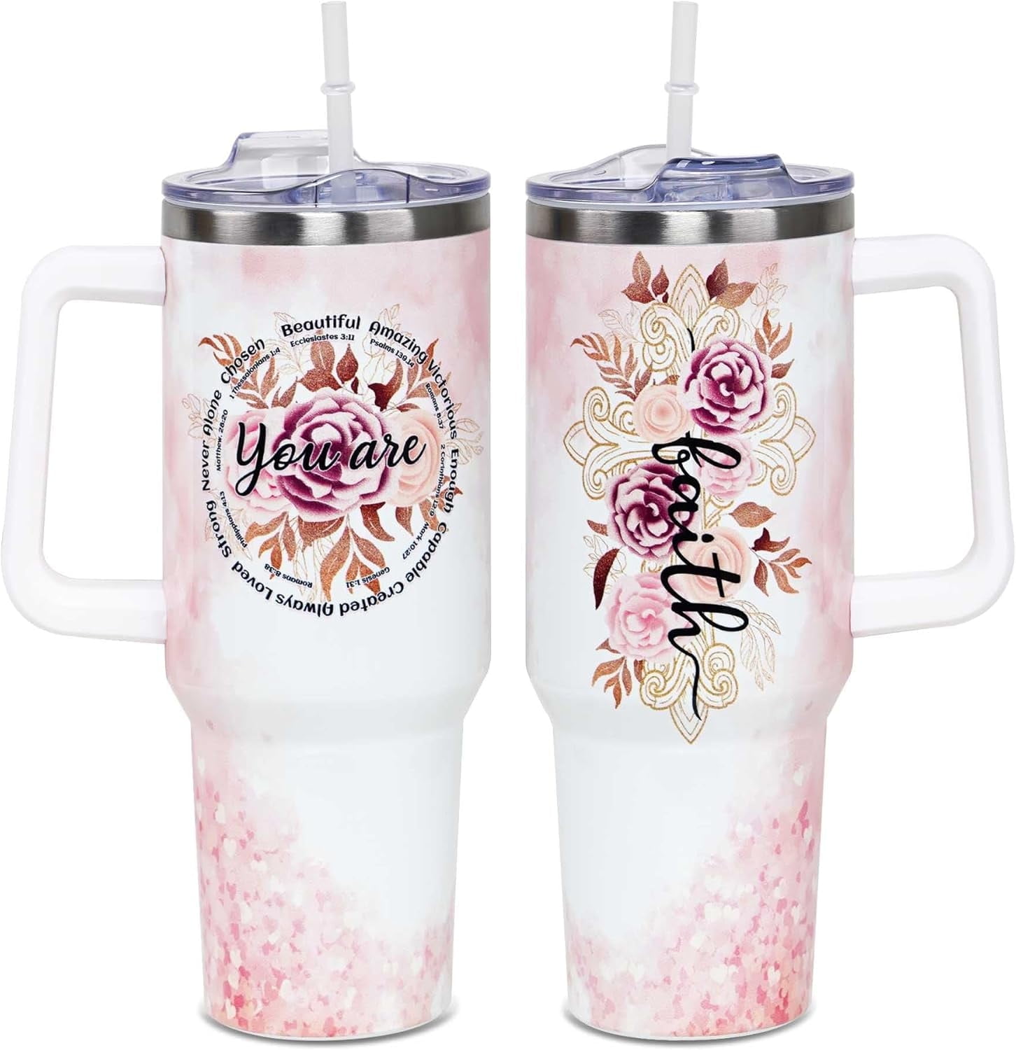 Christian Gifts For Women, 40 OZ Christian Tumbler Cup, Birthday, Christmas, Mothers Day Gifts for Women, Religious, Inspirational, Thank You Coworker, Friends Gifts Idea - You Are Tumbler
