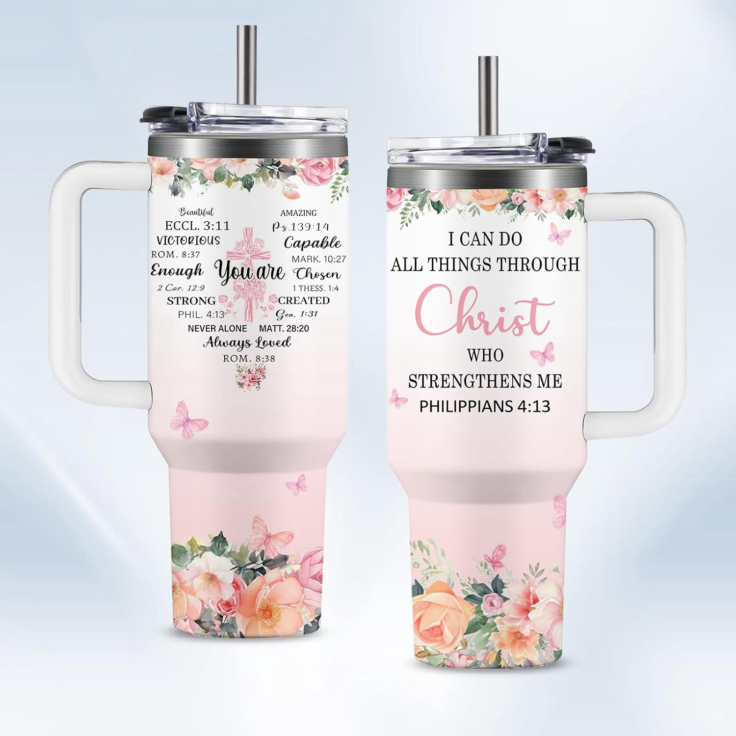 Christian Gifts for Women, 40oz Tumbler with Bible Verse, Christian Tumbler for Women with Straw, Religious Gifts for Womens, Inspirational Birthday Christmas Presents for Her, Mom, Sister