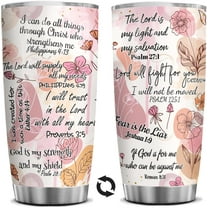 Christian Gifts for Women Affirmation 20oz Stainless Steel Tumbler Christian Women of Faith for Christmas Valentines Secret Sister Gifts Mom Jesus God Bible Verse Religious Gift