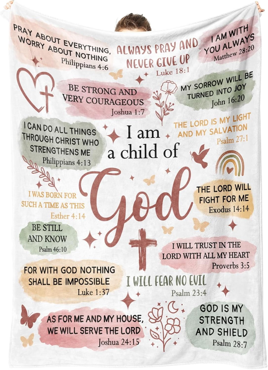 Christian Gifts for Women Birthday, I Am a Child of God Blanket, Baptism Gifts for Girl, Teen Girl Gifts Trendy Stuff, Inspirational Confirmation & First Communion Gifts for Girls
