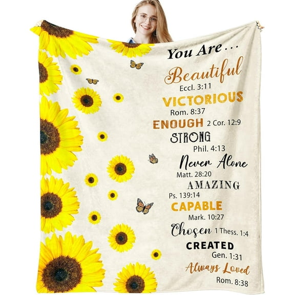 Christian Gifts for Women Blanket 60"x50", Birthday Gifts for Christian Women, Religious Gifts for Women Catholic Faith Mom Grandma, Inspirational Spiritual Gifts for Women Friend Girl