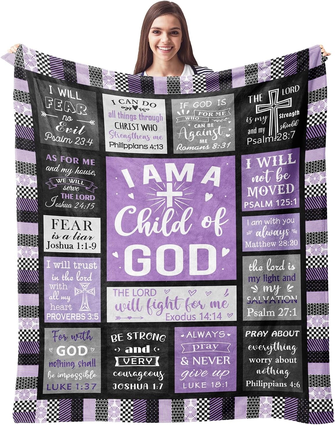 Christian Gifts for Women Blanket - Inspirational Religious Birthday Gifts - Baptism Confirmation Gifts for Girls - Catholic Spiritual Gifts for Women - Bible Verse Christian Blankets