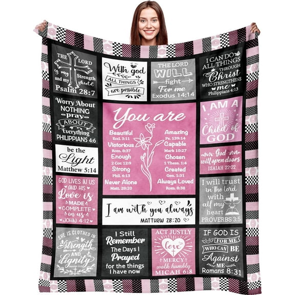 Christian Gifts for Women Blanket Inspirational Religious Soft Warm Flannel Christian Throw Blanket Brithday Gifts Spiritual Gifts for Women Men 50"x40"