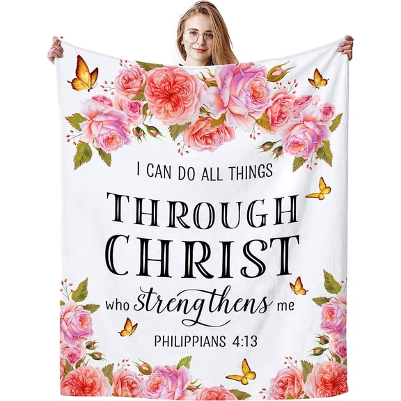 Christian Gifts for Women Blanket Inspirational Religious Soft Warm Flannel Christian Throw Blanket Brithday Gifts Spiritual Gifts for Women Men 50"x40"