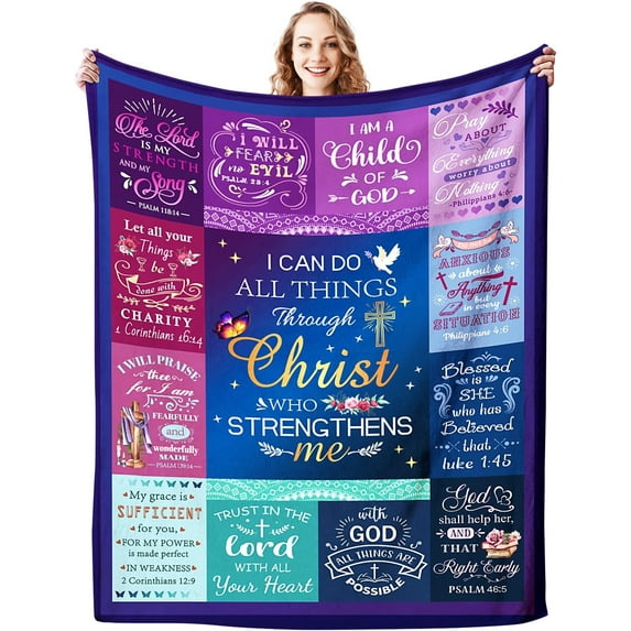 Christian Gifts for Women Blanket Religious Soft Warm Throw Blanket Religious Gifts for Women Christian Merch Inspirational Gifts for Praying Faith Woman Men 80"x60"