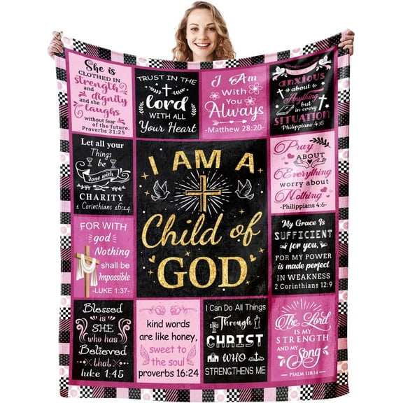 Christian Gifts for Women Blanket Religious Soft Warm Throw Blanket Religious Gifts for Women Christian Merch Inspirational Gifts for Praying Faith Woman Men 80"x60"