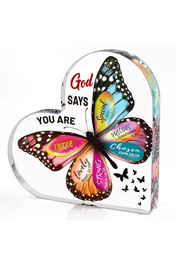 Christian Gifts for Women Butterfly Inspirational Birthday Gifts for Her, Spiritual Home Decor for Mom, Sister, Coworker, and Female Loved Ones, Meaningful Christian Decorative Signs