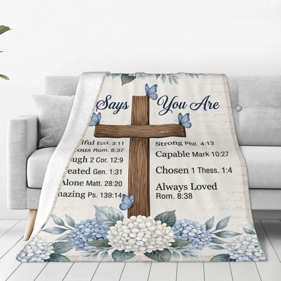 Christian Gifts for Women, Christian Blanket , Christian Gift with Flowers, Birthday Gifts for Women, Religious Gifts for Daughter, Mom Sister, Friends Inspirational Throw Blankets 50x40