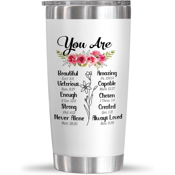 Christian Gifts For Women - Christmas, Mothers Day, Birthday, Valentines Day Gifts For Women - Inspiration, Religious Gifts For Mom, Friend, Sister, Grandma - 20 Oz Stainless Steel Tumbler