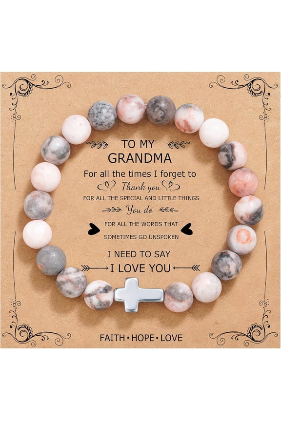 Christian Gifts for Women Cross Beads Bracelet Catholic Religious Jewelry Mothers Day Birthday Christmas Gifts for Women Mother Daughter Sister Girlfriend Grandma Wife