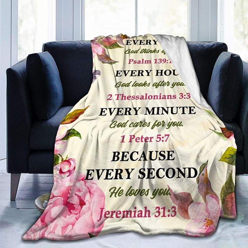Christian Gifts for Women Faith Bible Verse Fleece Blankets Religious