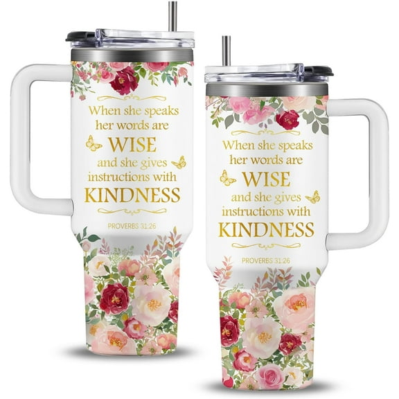 Christian Gifts for Women - Faith Bible Verse Gifts Baptism Tumbler - Inspirational Religious Birthday Gift for Women - Catholic Spiritual Christmas Gift Coffee Cup for Girl Friends 40oz