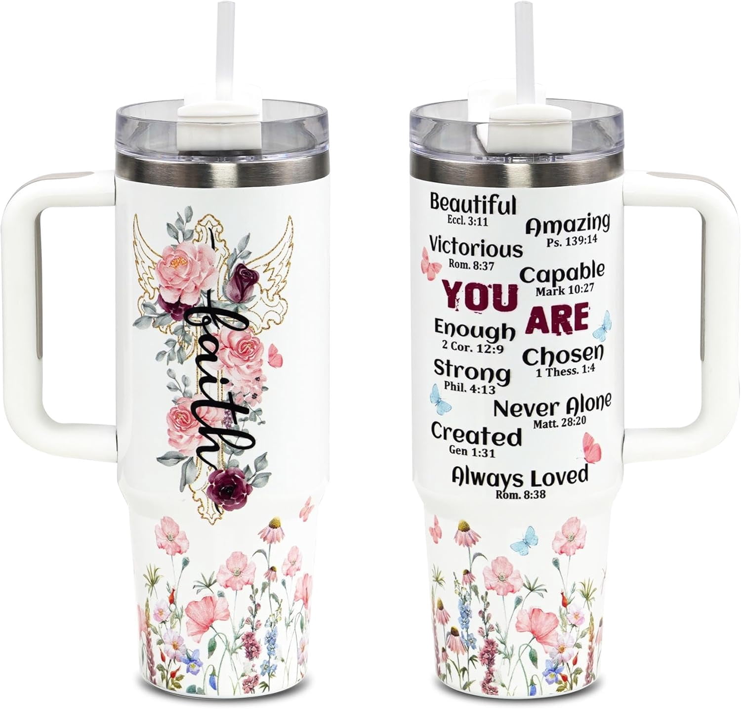 Christian Gifts For Women Faith - Christian 30 OZ Tumbler Travel Cup - Mother''s Day, Birthday, Christmas Gifts for Women - Inspirational, Catholic, Religious Gifts For Mom, Friend, Sister, Grandma