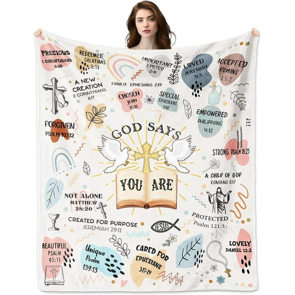 Christian Gifts for Women Faith, Christian Blanket 60"x50", Inspirational Gifts for Women, Spiritual Gifts, Religious Gifts for Women, Bible Verse Gifts Ideas for Birthday Mother's Day