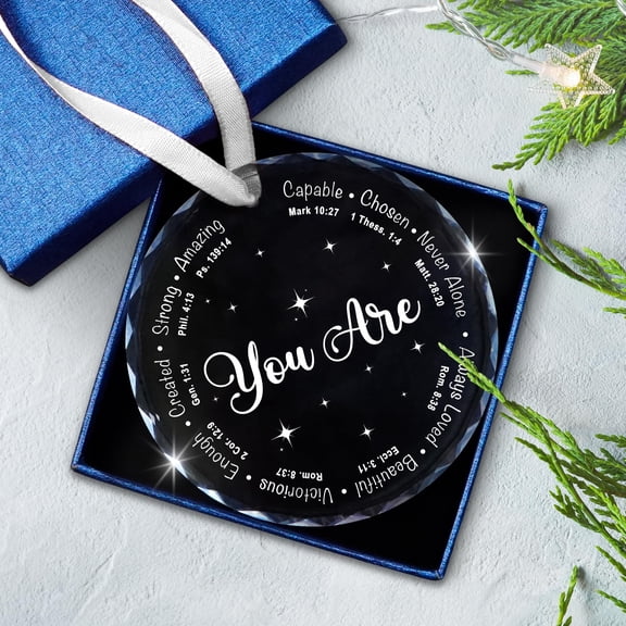 Christian Gifts for Women Faith - Glass Christmas Ornaments 2025 for Tree Decorations - Catholic Religious Gifts for Women Christian, Inspirational Coworker Gift, Friend Gift Ideas