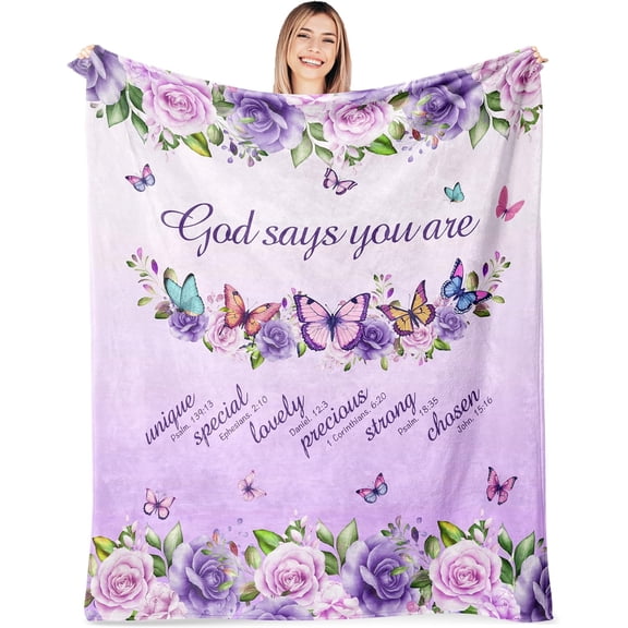 Christian Gifts for Women Faith, Religious Gifts for Women Christian, Butterfly Gift for Women, Christian Gifts for,Christian Blanket for Women 60"X 50"