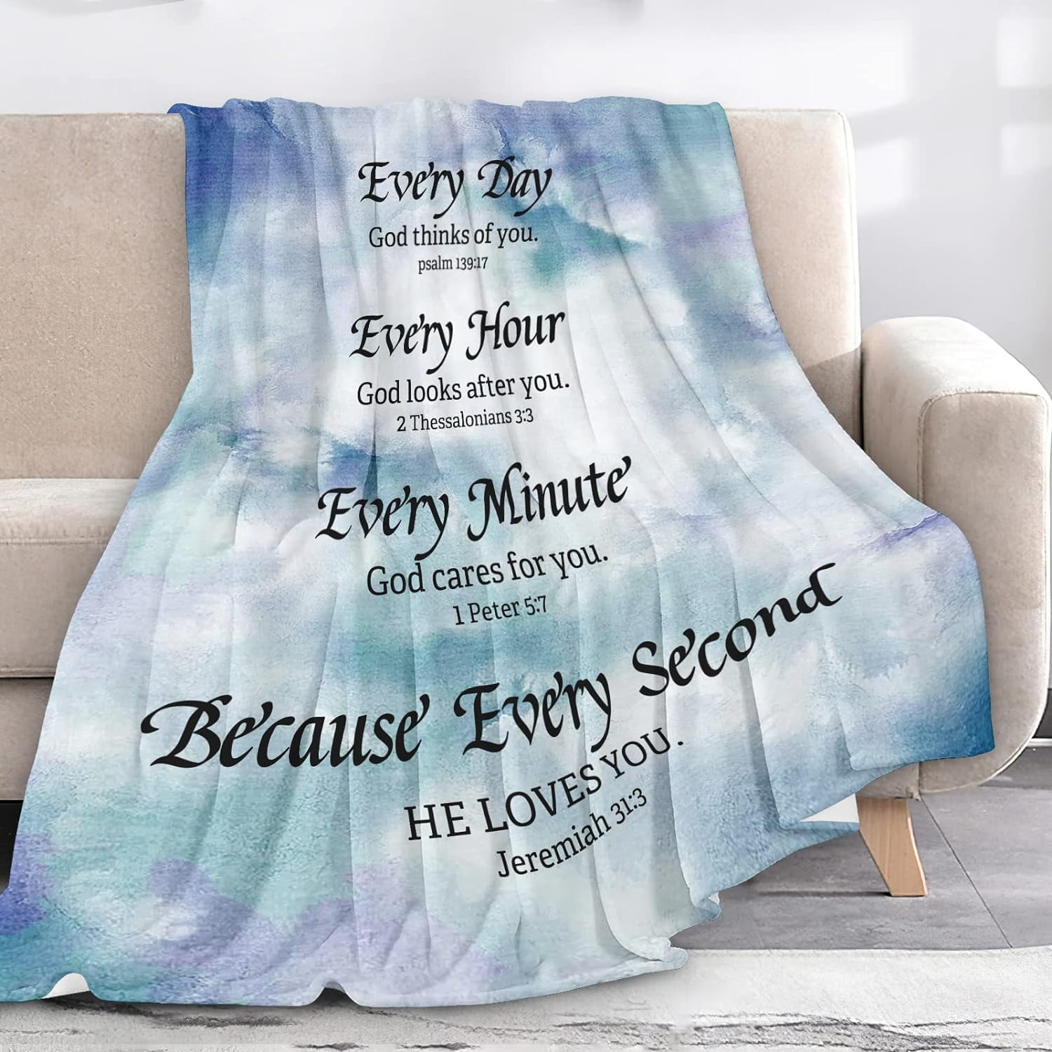 Christian Gifts for Women Faith Religious Throw Blanket Warm Soft Prayer Blankets and Throws