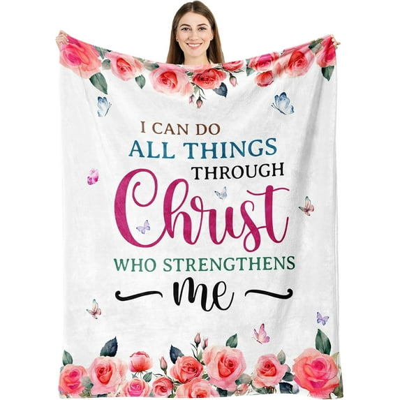 Christian Gifts for Women Faith, Gifts for Christian Women, Religious Gifts for Women Christian, Christian Women Birthday, Christian Religious Bible Verse Prayer Blanket 50"x60"