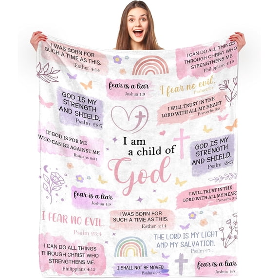 Christian Gifts for Women, Gifts for Women Birthday Gifts for Women Baptism Gifts for Girl Women Religious Gifts Christian Blanket Women Faith Birthday Blanket, Christian Blanket 60" x 80"