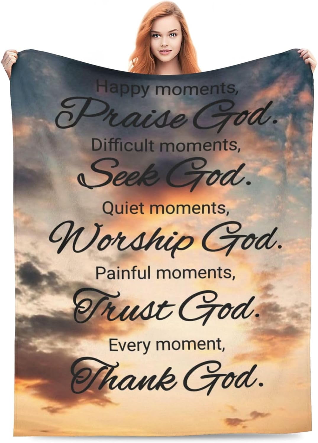 Christian Gifts for Women Inspirational Bible Verse Blanket Religious Scripture Prayer Faith Throw Blanket Soft Flannel Healing Blanket 40"X50" inches
