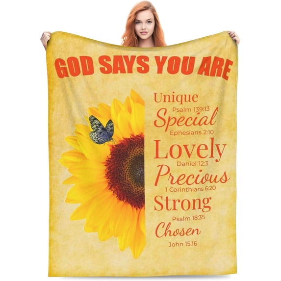 Christian Gifts for Women Inspirational Bible Verse Blanket Religious Scripture Prayer Faith Throw Blanket Soft Flannel Healing Blanket 40"X50" inches