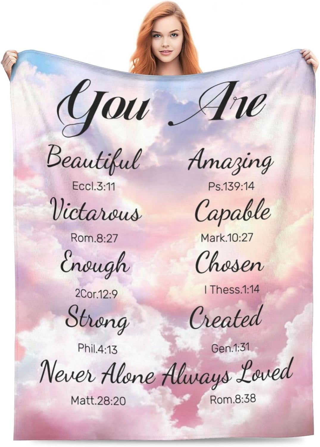 Christian Gifts for Women Inspirational Bible Verse Blanket Religious Scripture Prayer Faith Throw Blanket Soft Flannel Healing Blanket 40"X50" inchesc