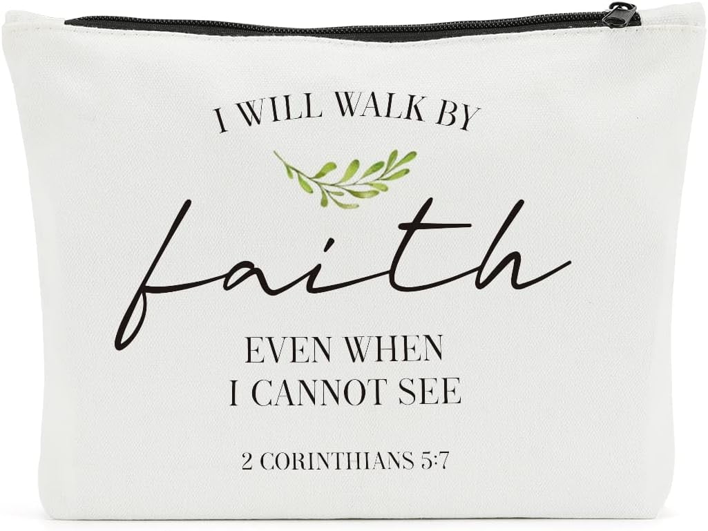 Christian Gifts for Women, Inspirational Makeup Bag, Bible Verse
