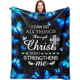 thumbnail image 1 of Christian Gifts for Women Inspirational Religious Blanket Bible Verse Prayer Flannel Throw Blanket Catholic Spiritual Faith Ultra Soft Healing Blanket 50"X 40", 1 of 5