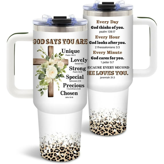 Christian Gifts for Women, Inspirational Religious Gifts for Mom Wife Sister, Christian Tumblers for Women 40 Oz, Faith Jesus Spiritual God Bible Verse Gift for Birthday, 1PCS