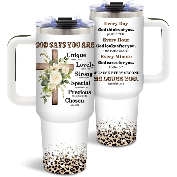 Christian Gifts for Women, Inspirational Religious Gifts for Mom Wife Sister, Christian Tumblers for Women 40 Oz, Faith Jesus Spiritual God Bible Verse Gift for Birthday, 1PCS