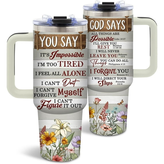 Christian Gifts for Women, Inspirational Religious Gifts for Mom Wife Sister, Christian Tumblers for Women 40 Oz, Faith Jesus Spiritual God Bible Verse Gift for Birthday, 1PCS