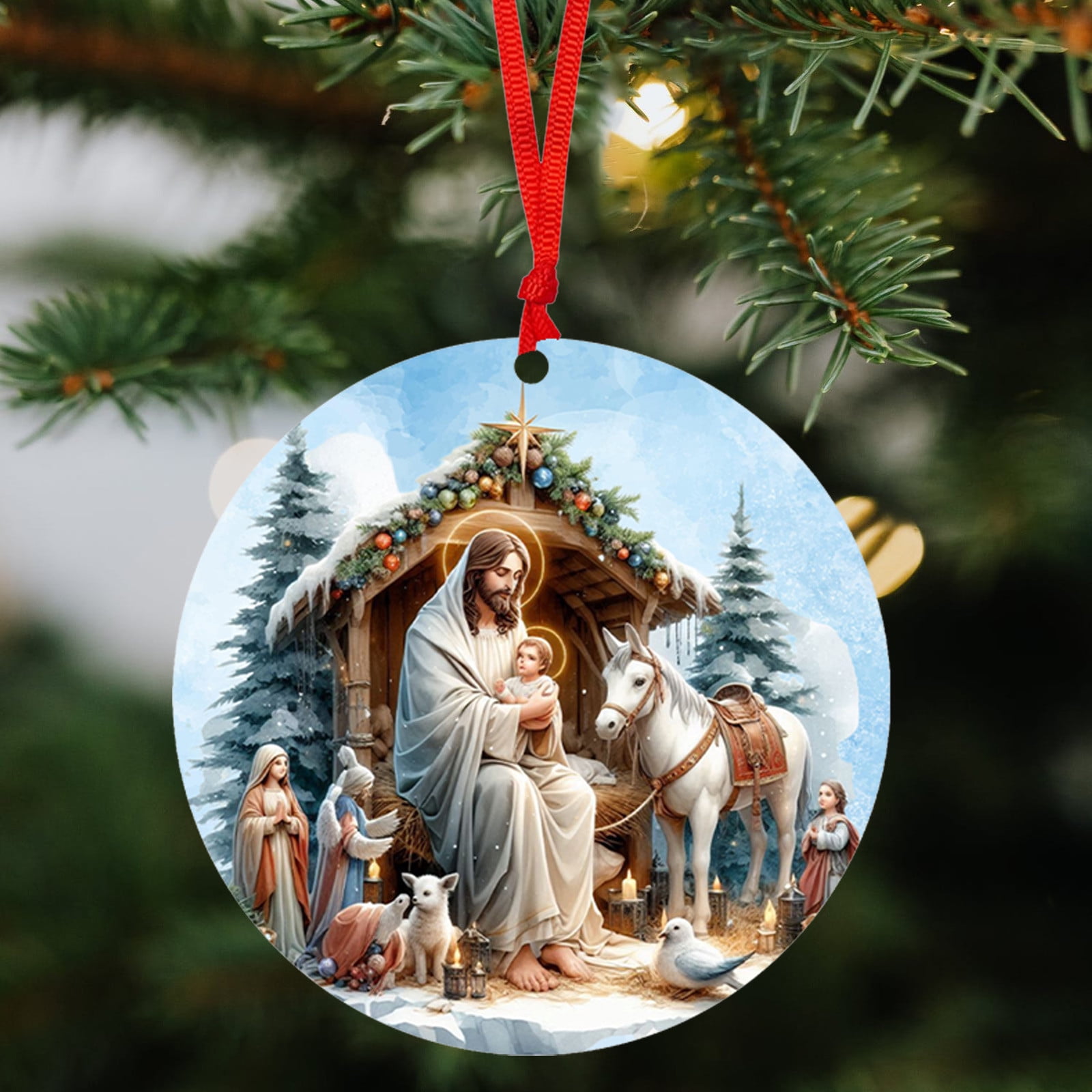 Christian Gifts for Women, Men Christmas Ornaments 2024, Catholic
